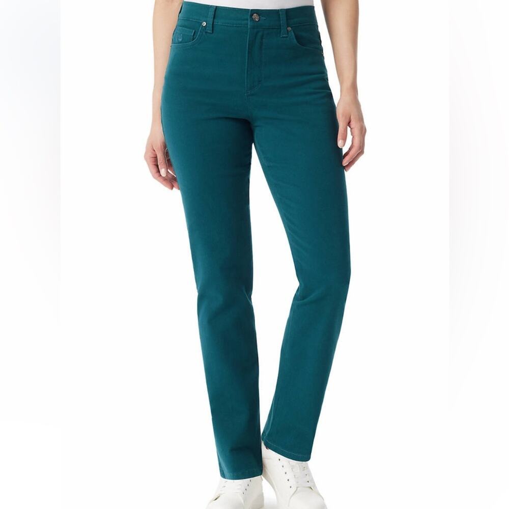 Gloria Vanderbilt Teal Blue Straight-Leg Jeans